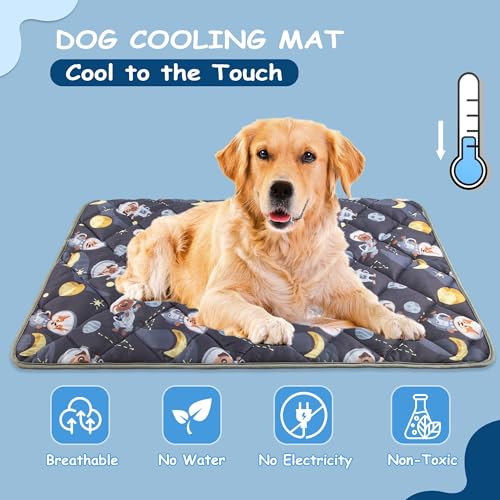 Paw Legend Cool Dog Mat for Dogs & Cats - Summertime Pet Cooling Mat & Blanket, Washable Fabric, X-Large - color: Cartoon, size: X-Large(55x80")