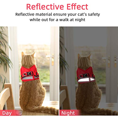 Red Cat & Dog Vest Harness - All Weather Mesh, Reflective Strap, Adjustable Step-in Harness for Small Pets (Red, S) - color: Red, size: Small (Chest: 11"-13")
