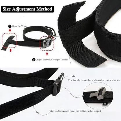 Tactical Dog Collar Adjustable Military Nylon Dog Collar with Control Handle and Heavy Duty Metal Buckle for Medium and Large Dogs (Black,S) - color: Black, size: Small (Pack of 1)
