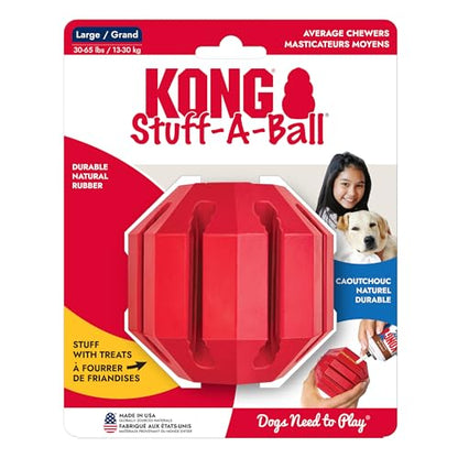 KONG Stuff-A-Ball - Durable, Natural Rubber Chew Toy for Dogs - Dental Health Pet Toy for Chewing & Teeth Cleaning - Stuffable for Treats & Snacks - for Large Dogs (Pack of 2) - size: Large(2-Pack)