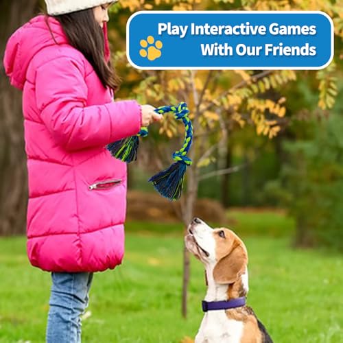 WDZZHOT [2 Pack] Dog Rope Toys, Dog Chew Toy for Medium and Small Dogs, 3 Knots Heavy Duty Puppy Rope Toy, 100% Cotton Tug of War Dog Toys for Boredom, Teeth Cleaning - color: red+blue