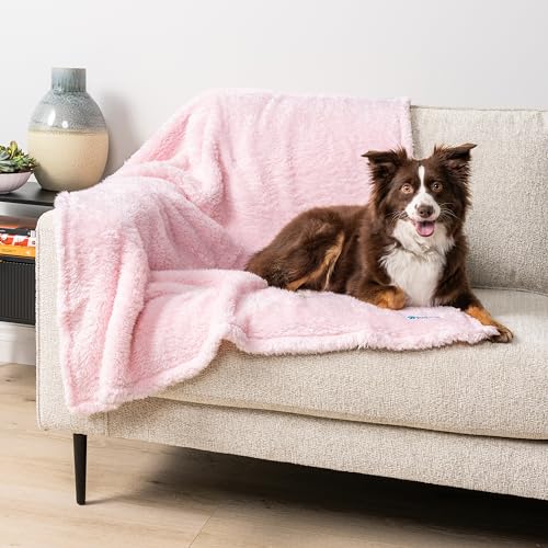 PETAMI Fluffy Fleece CAT and Dog Throw Blanket, Pink, Medium - color: Pink, size: Medium (29x40)