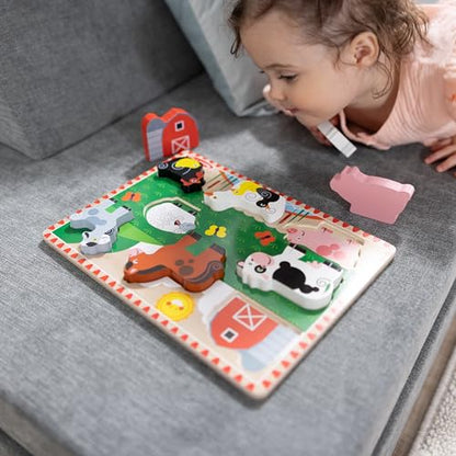 Melissa & Doug Farm Wooden Chunky Puzzle (8 pcs) - FSC Certified - style: Farm