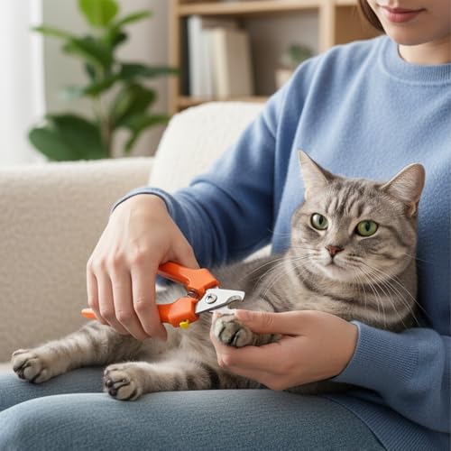 Qmagic Dog Nail Clipper, Professional Cat Nail Clipper with Safety Guard and Nail File Pet Clippers for Thick Nails, Dog Toenail Clippers for Large Dogs