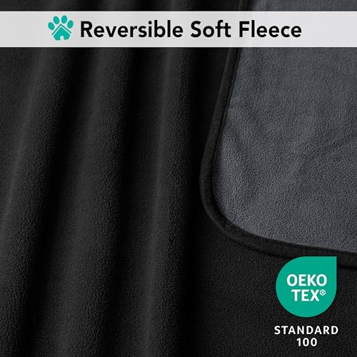 PetAmi Waterproof Pet Blanket Dog Bed Couch Cover for Furniture, Reversible Washable Soft Fleece - color: Black/Gray, size: Medium (29x40)