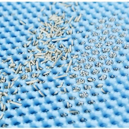 Foldable Pet Litter Mat with Textured Top Keeps Litter Contained and is Kind on Nails Control Pad - color: Gray