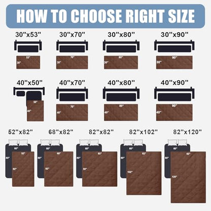 Smiry Waterproof Dog Bed Cover Pet Blanket, Soft Washable Dog Blanket for Furniture Bed Couch Sofa Reversible, Checkered (40"x70", Brown/Beige) - color: Brown/Beige, size: 40x70 Inch