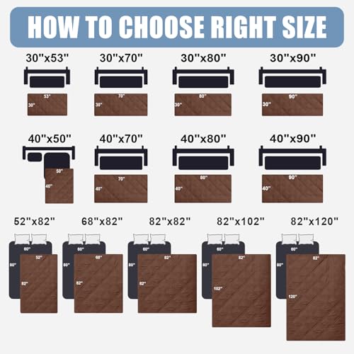 Smiry Waterproof Dog Bed Cover Pet Blanket, Soft Washable Dog Blanket for Furniture Bed Couch Sofa Reversible, Checkered (30"x70", Brown/Beige) - color: Brown/Beige, size: 30x70 Inch