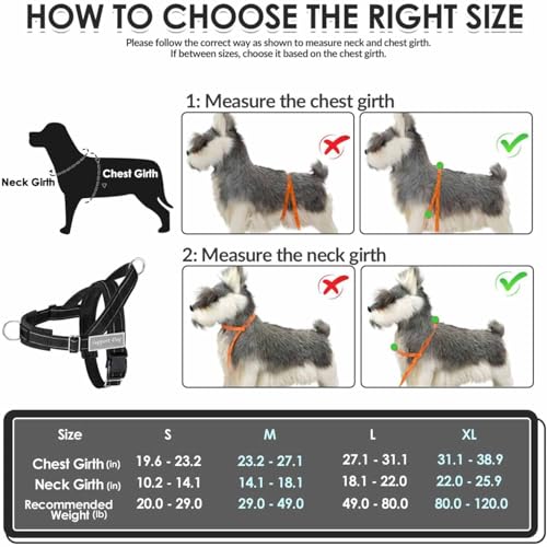 Lukovee No Pull Dog Harness and Leash Set - Heavy Duty Dog Vest with Soft Velvet Padding for Medium Large Dogs, Adjustable Reflective Tactical Harness with 2 Control Handles & Front Clip (XL, Yellow) - color: Brown, size: X-Large