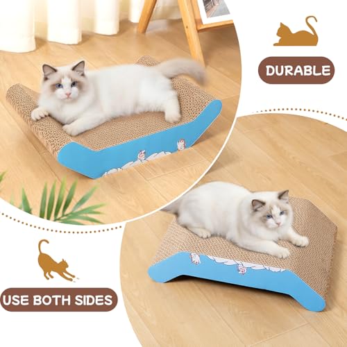 Cardboard Cat Scratcher Bed 16.9 Inch Cat Scratch Box with Cat Scratching Pad for Indoor Cats - size: 16.5 x 11.4 x 4.7 inches