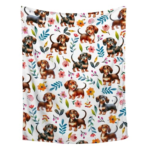 Aniruddha Dachshund Blanket,Dachshund Dog Throw Blanket Dog Lovers Gifts for Women,Lightweight Blanket for Bedroom Sofa Decor,40"x50"-Throw Size - color: Cute Dachshund, size: 40"x50"-Throw Size