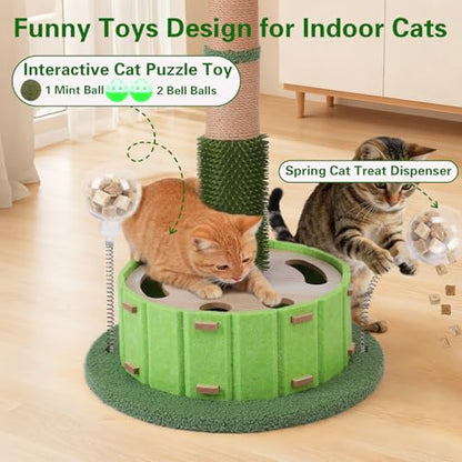 Cat Scratching Post, Sisal Tall Scratching Posts for Indoor Cats Adults with Cat Toys (40" Tall Large) - size: 40" Tall Large