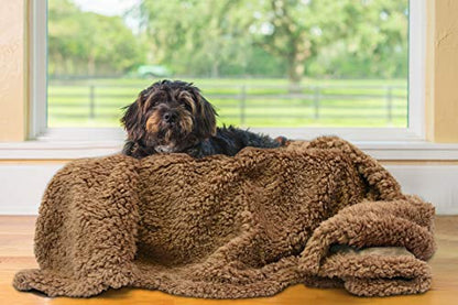 Puppy Blanket, Super Soft Sherpa Dog Blankets and Throws Cat Fleece Sleeping Mat for Pet Small Animals 45x30 - color: Latte&brown