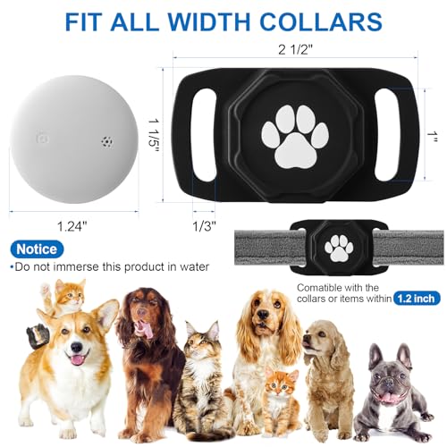 Smart Pet Tracker for Collar - Dog Trackers Pet Location Tracker with Holder, No Monthly Fee, Anti-Lost Tracking Device for Pets, Luggage, Bag Straps, Compatible with Google Android Only(Not for iOS) - color: Black