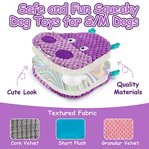 No Stuffing Dog Toys - 8 Pack Squeaky and Crinkle Plush Toys for Small Medium Dogs, Durable for Aggressive Chewers,Cute Puppy Textured Animals - color: 8Pcs Textured Animals