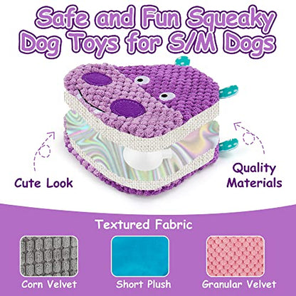 No Stuffing Dog Toys - 8 Pack Squeaky and Crinkle Plush Toys for Small Medium Dogs, Durable for Aggressive Chewers,Cute Puppy Textured Animals - color: 8Pcs Textured Animals