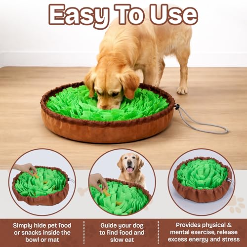 Snuffle Mat for Dogs | Travel-Friendly & Durable Dog Sniff Mat | Encourages Foraging, Mental Stimulation, Slow Eating | Interactive Dog Activity Mat for Puppies & Adult Dogs (Green) - color: Green