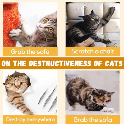 10 Pack Cat Scratch Furniture Protector, Transparent Couch Protector from Cat Claws, Thicker Flexible Pet Deterrent Shield for Fabric Sofa, Chair and Walls - size: 10