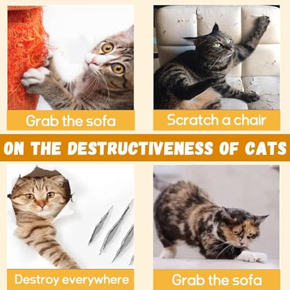 10 Pack Cat Scratch Furniture Protector, Transparent Couch Protector from Cat Claws, Thicker Flexible Pet Deterrent Shield for Fabric Sofa, Chair and Walls - size: 10