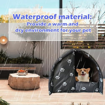 Cat House for Outdoor,Weatherproof Warm Feral Cats Shelter Outside/Indoor Collapsible Insulated Pet Houses Foldable Stray Cat Tent Cave for Kitty Puppy Small Animals Four Season(Black)