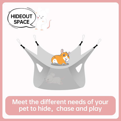 EAEDMY Rat Ferret Hammock Toys Cage Accessories, Guinea Pig Hideout Tunnel, Warm Bed for Rat Ferret Guinea Pig Sleep Hide and Play (4.Hammock) - color: 4.Hammock