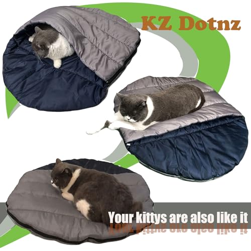 Camping Dog Sleeping Bag, Waterproof Warm Pet Bed Cave, Packable Washable Dog Bed Mat with Compression Bag - size: Medium
