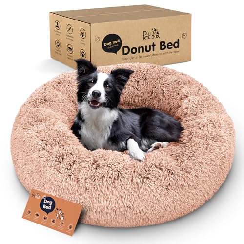 Donut Dog Bed - Premium Comfort for Anxiety Relief - Fluffy & Calming Design with Ultra-Plush Support | Cozy Round Dog Bed with Super Soft Circle Style (Pink, Large) - color: Pink, size: Large (36"L x 36"W x 10"Th)