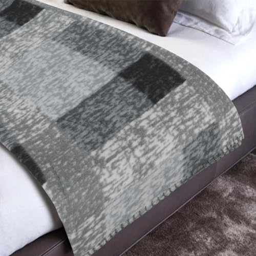 ZYFZCYBL Fleece Throw Blankets for Couch Bulk Lightweight Warm Soft Cozy Blanket 6 Pack Bulk Fleece Blanket Solid for Bed Couch Office Gifts Outdoor 50 x 60 inch Grey Plaid - color: Plaid (Grey)