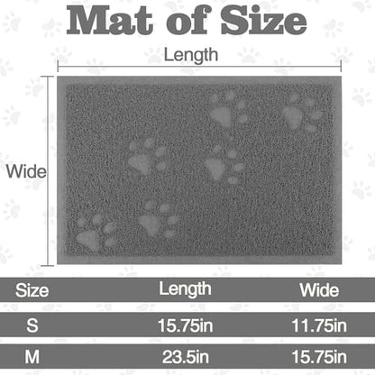 Darkyazi Cat Litter Box Mat for Floor Litter Trapping Mat Non-Slip Backing, Scatter Control, Easy Clean, Water Resistant, Soft on Paws (15.75" x 11.75",Grey) - color: Grey