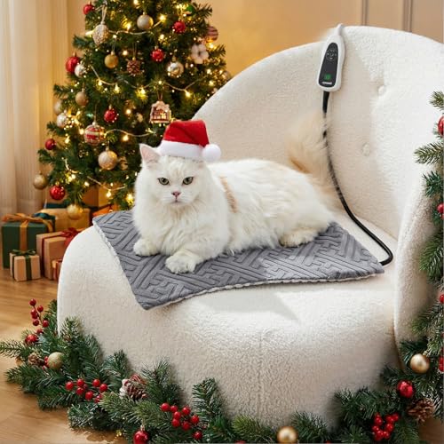 ZOMISIA Large Dog Heating Pad 35x24 Inch - 11 Adjustable Temperature and 25 Timer Options, Heated Dog Bed Indoor with Chew-Resistant Cord for Large Dogs - size: XXXL: 35" x 24"