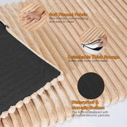 Backseat Pet Bed Mat, Non-Slip Dog Bed for Car Back Seat, Washable Travel Pet Mat with Removable Cover, Dog Seat Covers Protector Fit for Backseat Extenders and Trucks SUVs, 54"x 24.8", Brown - color: Brown