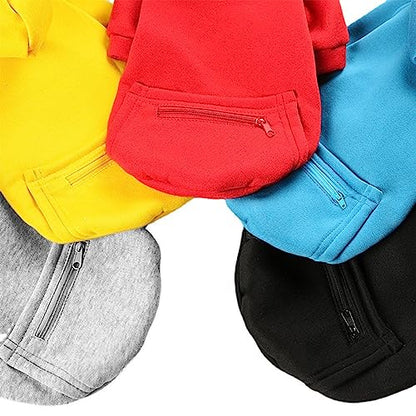Jecikelon Winter Dog Hoodie Sweatshirts with Pockets Warm Clothes for Small Dogs Chihuahua Coat Puppy Custume Clothing (X-Small, Y02-Black) - color: Y02-Black, size: X-Small