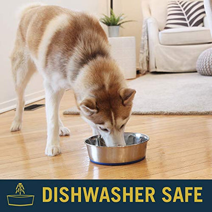 OurPet's DuraPet Premium Dishwasher Safe Stainless Steel Dog Bowl for Food or Water [Multiple Sizes for Small to Large Dogs] Extra Large (11 Cups) - size: 11 Cups