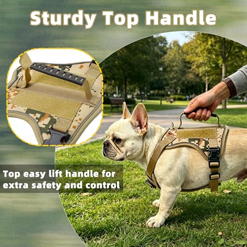 AIITLE Small Dog Harness No Pull, Reflective Adjustable Vest with Handle, No Choke Design, Dual Metal Leash Clips for Walking Training Running Camping, Small Medium Breeds - Camouflage XS - color: Camouflage, size: XS