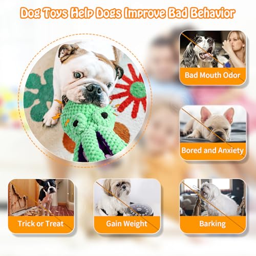 Fuufome Large Squeaky Dog Toys- Plush Dog Toys with Soft Fabric for Small, Medium, and Large Dogs Daily Companionship, Training Reward Gift - color: Green