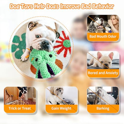 Fuufome Large Squeaky Dog Toys- Plush Dog Toys with Soft Fabric for Small, Medium, and Large Dogs Daily Companionship, Training Reward Gift - color: Green