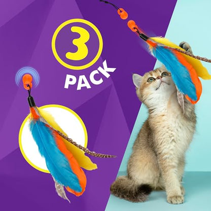 Cat Amazing Snatch Feathers Replacement Pack - 3 Magnetic Feather Attachments for The Snatch Magnetic Wand - Cat Toy Feathers – Cats Can Really Catch! - style: Snatch Feather Attachment 3-pack