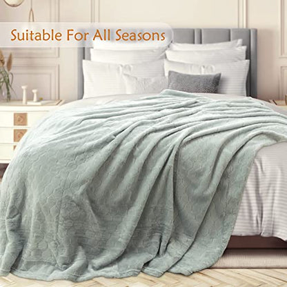 TOONOW Fleece Blanket Textured Fuzzy Plush Throw Blanket Twin Size 60" x 80", Super Soft Fluffy Bed Blanket Geometric Pattern Comfy Microfiber Flannel Blankets for Couch, Bed, Sofa, Mirage Gray - color: Mirage Gray, size: Twin- 60" x 80"