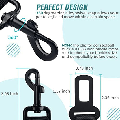 Dog Seat Belt,Retractable Dog Car Harness Seat Belt for Car Adjustable Nylon Pet Safety Seat Belts Heavy Duty & Elastic Bungee Buffer - color: 03-Teal