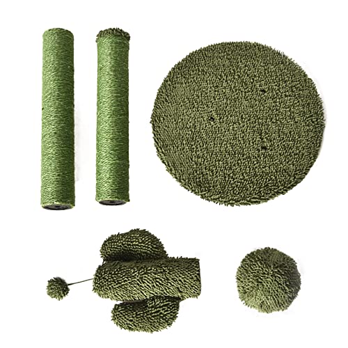 Amazon Basics Cat Scratching Post, Indoor Cactus Triple Posts for Cats & Kittens with Dangling Ball, Large, 27"H, Green - size: Large - 27" H