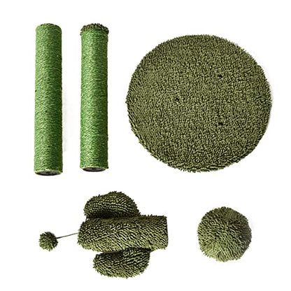 Amazon Basics Cat Scratching Post, Indoor Cactus Triple Posts for Cats & Kittens with Dangling Ball, Large, 27"H, Green - size: Large - 27" H