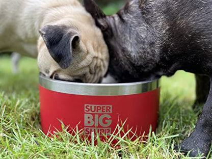 Tuff Pupper 100 oz Heavy Duty Insulated Stainless Steel Dog Bowl for Large Dogs, Non-Slip Base, Dishwasher Safe - color: Crimson Red, size: 100oz