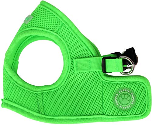 Puppia Neon Soft Vest Harness Step-in No Choke No Pull Walking Training for Small and Medium Dog, Green, Large - color: Green, size: Large, style: Neon Soft Vest Harnes