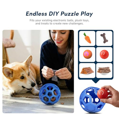 Unique Interactive Dog Toy with Ball-in-Ball Design, 4X Durable Rubber Outer Shell & Inner Smart Automatic Bouncing Ball to Keep Them Busy, Fetch&Puzzle&Chew Toys for Medium, Large High Energy Dogs