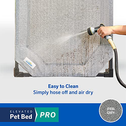 COOLAROO Cooling Elevated Dog Bed PRO Standard, Fits in 48in Crate, Easy Assembly Frame, Steel Grey. - color: Steel Grey, size: Standard