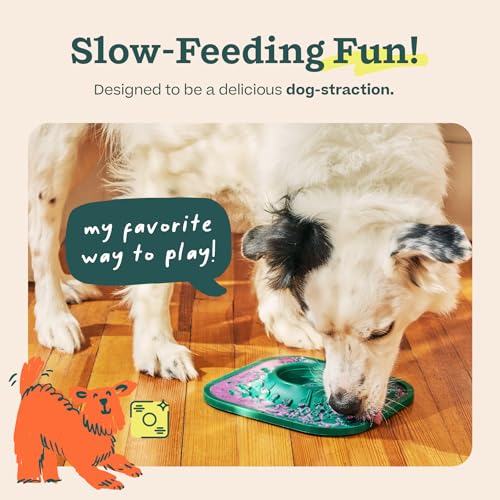 WOOF LickMat - Easy-to-Clean Lick Mat for Dogs - Slow Feeder Mat with Non-Slip Design - BPA-Free Silicone Lick Mat - Interactive Dog Toys - Lavender - color: Lavender