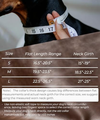 Leather Dog Collar, 2 inches Wide Heavy Duty Genuine Leather Collars, Handmade, Soft, and Luxury, Eye-catching Best Choice for Large and Medium Breed Dogs, Black 15-19 in - color: Black, size: 15-19 in