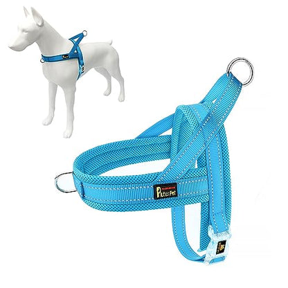 Plutus Pet No Pull Dog Harness with Breathable Mesh Padded, Adjustable Reflective Escape Proof Dog Harness, Quick Fit Dog Vest Harness for Small Medium Large Dogs(XS, Cyan) - color: Cyan, size: XS: chest 13.8"-17.3"