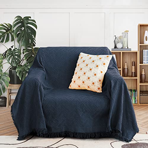 MEETSKY Navy Blue Couch Cover Sofa Covers Single Recliner Couch Cover Sofa Throw Cover for Couches Sofa Slipcovers Furniture Covers Modern Style for Living Room Decoration(71"x 91", Medium, Navy) - color: Navy, size: 71" x 91" | Medium