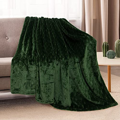 TOONOW Fleece Blanket Textured Fuzzy Plush Throw Blanket Twin Size 60" x 80", Super Soft Fluffy Bed Blanket Geometric Pattern Comfy Microfiber Flannel Blankets for Couch, Bed, Sofa, Olive Green - color: Olive Green, size: Twin- 60" x 80"